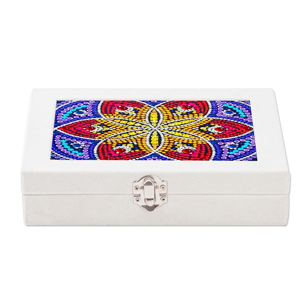 Special Shape Abstract Color Block Diamond Painting Jewelry Storage Box PU Leather Jewelry Case for Necklaces Earrings Rings