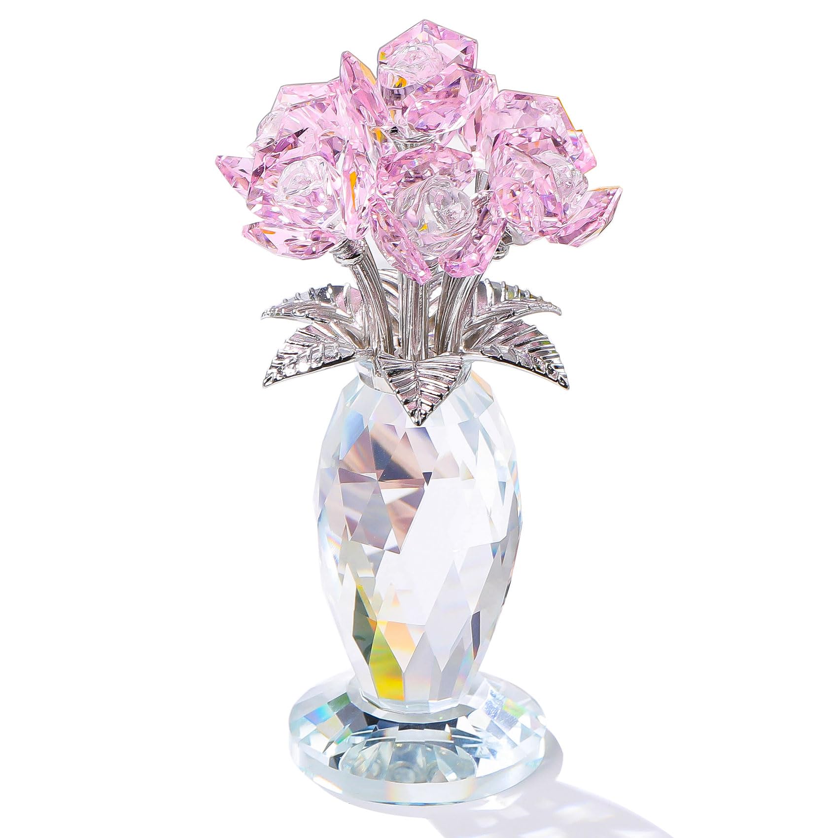 

Кертари Кристальный Цветок Искусственный Цветок Интерьер День Свадьба Юбилей Подарок Жене K9 Цветок Розы Кристалл Никогда Не Вянет Роза Изделие из Стекла Фигурка розовый