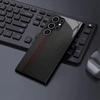 Tkaninový vzor tvrzené sklo kryt na telefon vhodný pro Samsung Galaxy S26 S25 S24 S23 S22 S20 FE/Ultra/Plus protinárazový zadní kryt