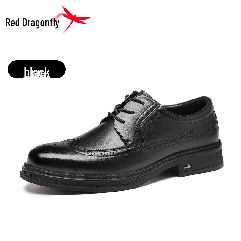Red Dragonfly Men s Genuine Leather Brogue Derby Shoes - Casual & Formal 43