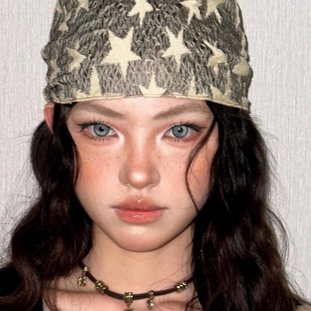 Soft Wrap Y2K Hip Scarf Hip Hop Knitted Tube Top Turban Accessories Star Hair Scarf  Spicy Girls