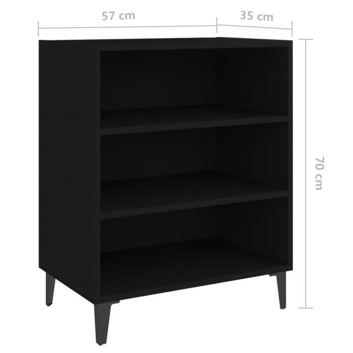 VidaXL Buffet Noir 57x35x70 cm Aggloméré