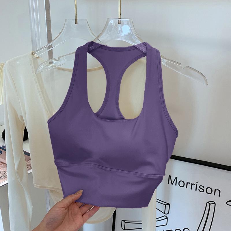 Women s Shockproof Push-Up Racerback Yoga Bra S