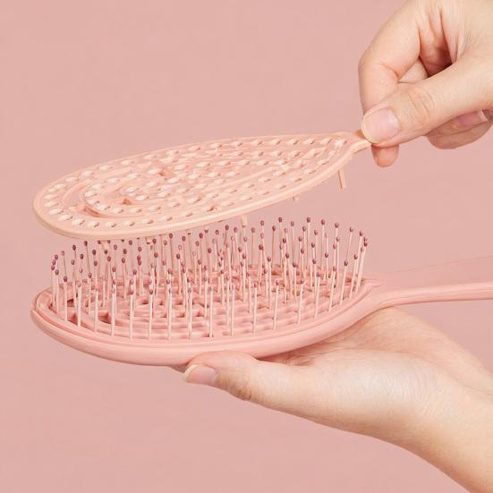 Self Cleaning Vented Hair Brush for Women, Scalp Massage Paddle Brush for Wet Dry Hair, Blow Drying Hair Detangler Brush