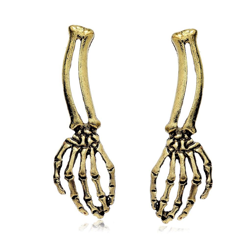 Halloween Fashion Personality Skull Hand Bone Claw Earrings Women, Halloween Ornaments