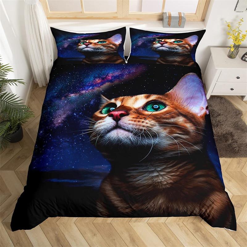 Comforter Cat Cat Lover Gifts Bedding Set Cute Kitten Pattern Animal Theme Double Queen King Size