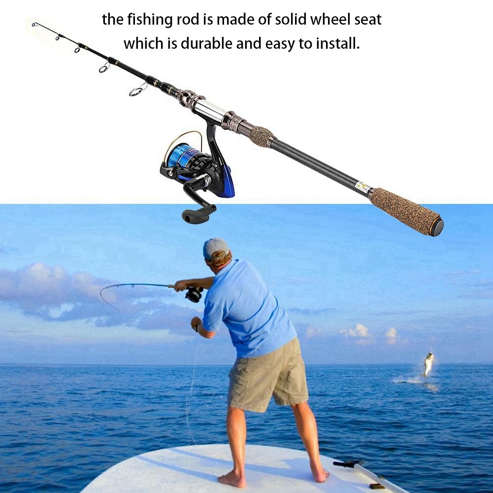 Sea Fishing Rod Short Section Carbon Fiber Stretchable Fishing Pole Lure Accessories 1.8m