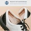 Boys' Black Leather School Shoes - Soft Sole, Floral Design, Korean Style