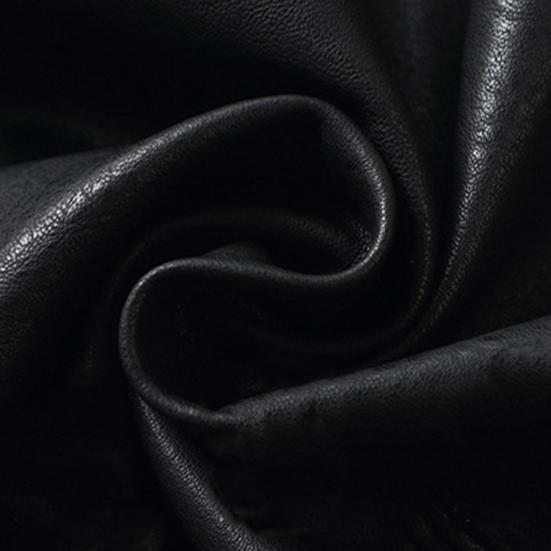 Women Jacket Faux Leather Smooth Surface Turn-down Collar Single-breasted Long Sleeves Pockets Retro