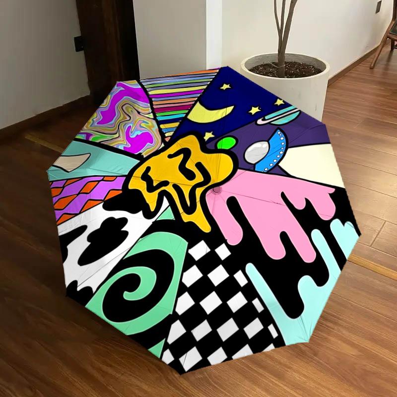 

Automatic Folding Umbrella with Tri Fold Design,8 Bone Iron Frame Perfect for Fans,Travelers,Daily Use,Festive Gifts!1121191a