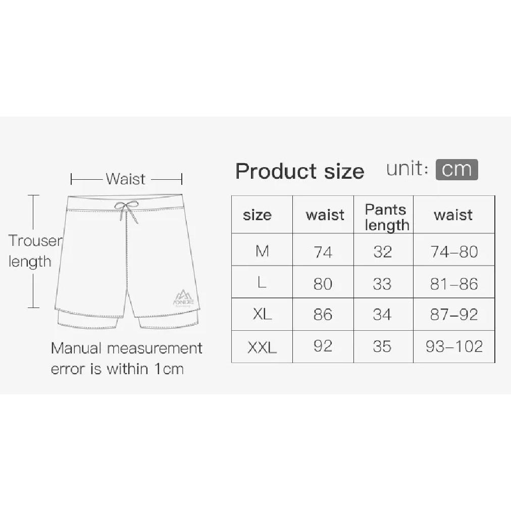 AONIJIE F5102 Men Quick Dry Sports Shorts Trunks Athletic Shorts With Lining Prevent Wardrobe Malf For Running Gym Soccer Tennis