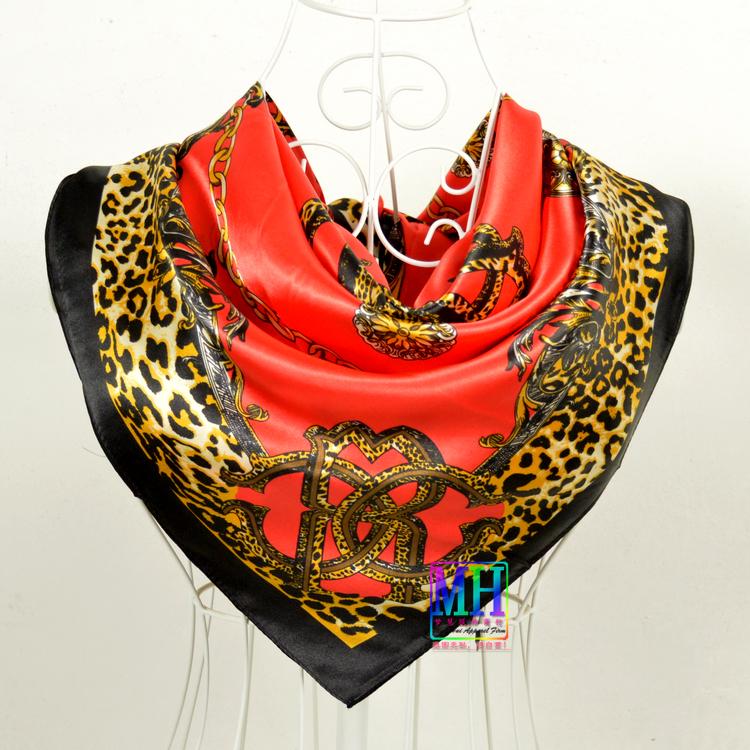 [BYSIFA] Coffee Women Silk Scarf Shawl Winter Elegant Brand Floral Large Square Scarves Wraps Fashion Muslim Head Scarf Blue,Red