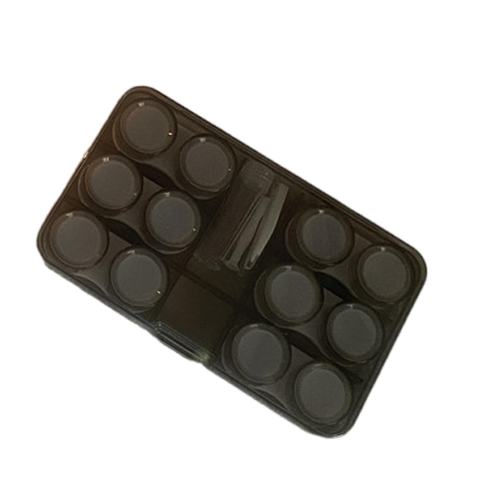 

Portable Contact Lens Case With Wearing Suction Stick And Tweezers For Daily Use Can Hold 6 Pair Contact Lenses серый