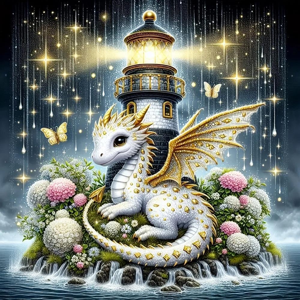 

Набор для DIY Алмазной Мозаики Вышивка Дракона Животное 5D Полный Алмаз Арт-Картина Маяк Домашнее Украшение Подарок Full Square 20x20cm