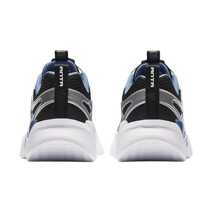 Anta Kids Shock Absorption Low Top Casual Shoes Kids Sneaker Silver Black A312428801-3