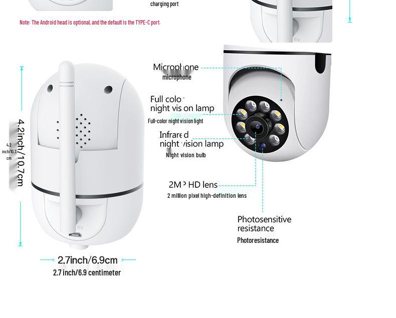 360° Wide Angle Night Vision Wireless Pet & Baby Monitor Camera