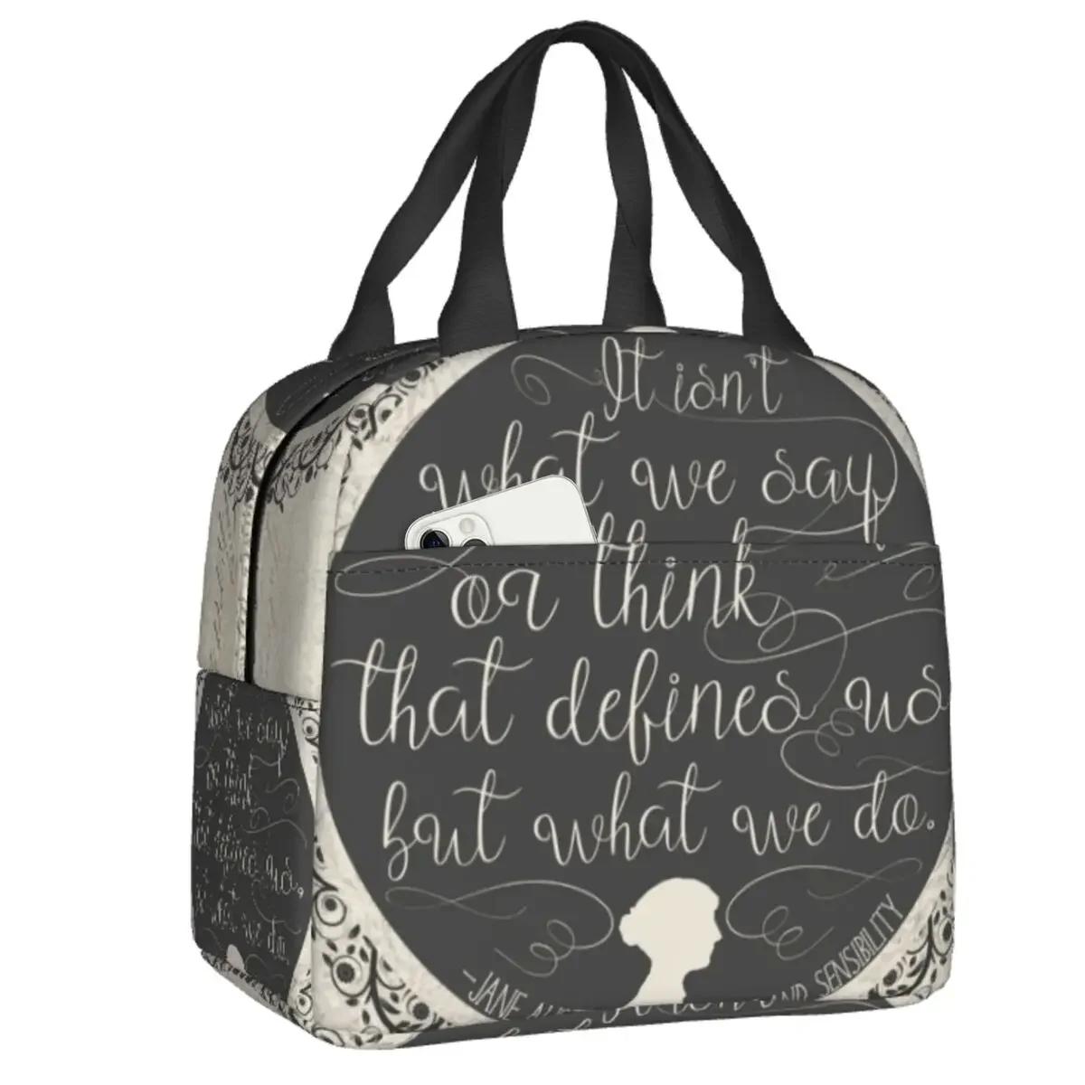 

Утепленные сумки для ланча Джейн Остин для женщин, книга для письма Джейн Остин, многоразовый холодильник, термоконтейнер для бенто, работа, школа, путешествия 22x20x13CM