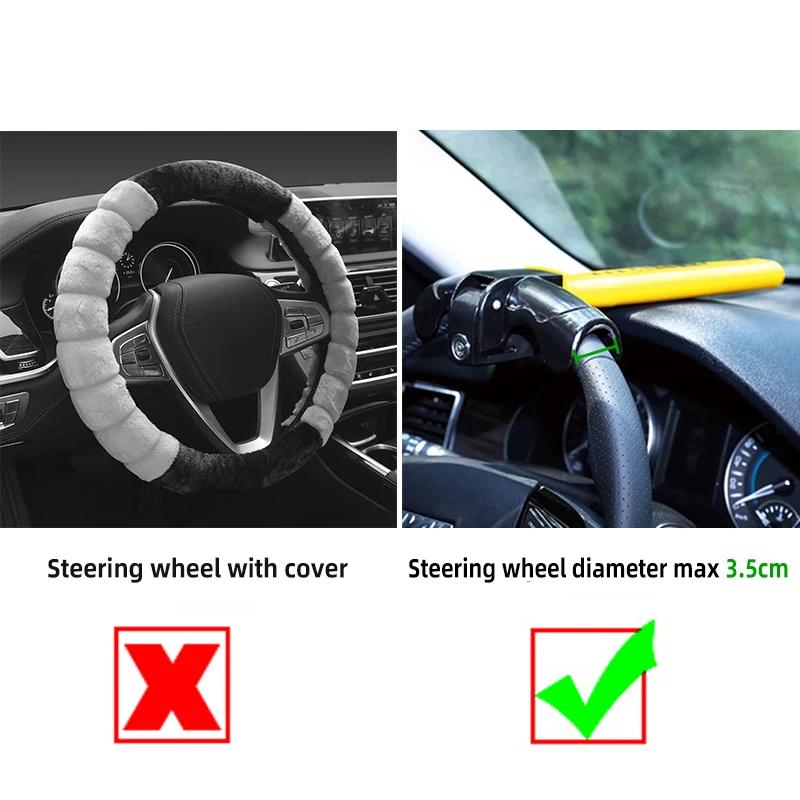 Universal Car Steering Wheel Lock Heavy Duty Anti-theft Car/Van Rotary T-Bar Steering Wheel Lock Enhance Security Immobiliser