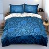 Floral Pattern Blue Three-Piece Set Multiple Sizes Kid'S And Adults' Bedroom Exquisite 3Pc Bedding Set, Gift