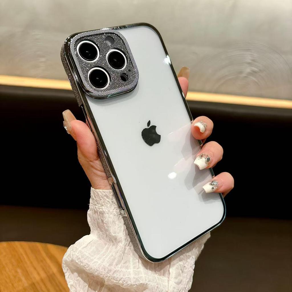 High-Transparency Electroplated Glitter Protective Case for Apple 17 Promax - Drop-Proof and Stylish