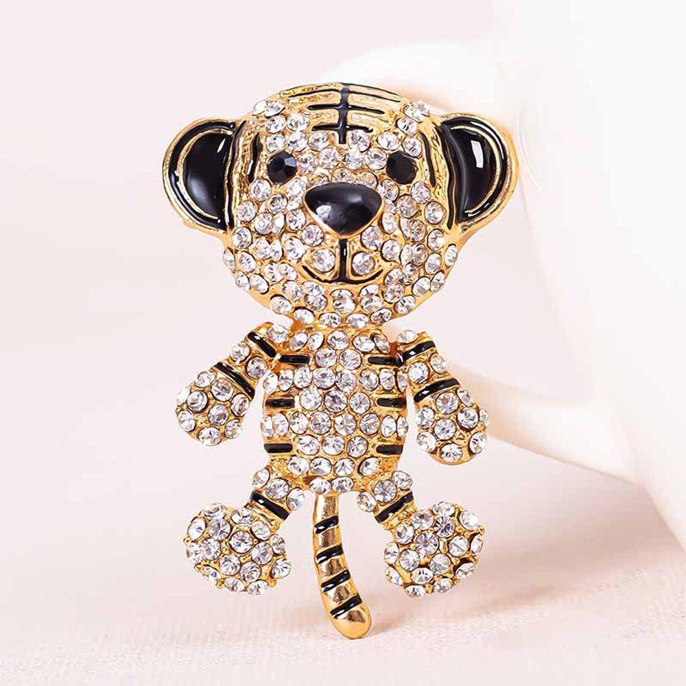 DIY Trinkets Couple Gifts Car Keychain Metal Rhinestone Keychain Tiger Key Ring Tiger Key Chain