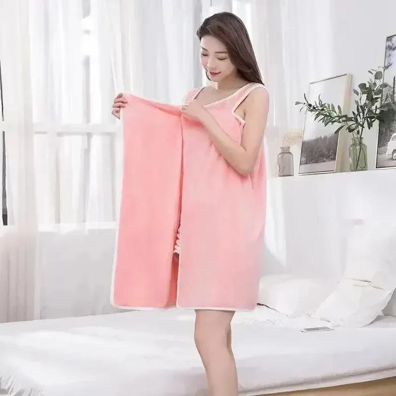 Wearable Bathrobe Multi-Function Womens Bath Towels Soft and Absorbent Towel Dress Coral Fleece Quick-Dry Shower Home Textiles