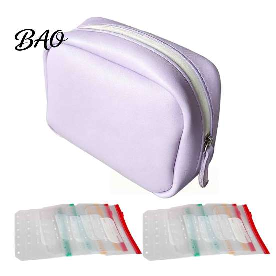 Weekly Pill Planner for Commuting A8 Waterproof Travel Organizer with 7/14 Zippered Pouches, Small Pouch Daily Supplement Travel, Portable Loose Leaf