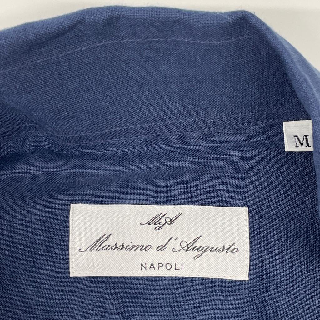 Massimo d'Augusto Navy MAX6 100% Linen One-Piece Button-Down Shirt tops M NavyUsed