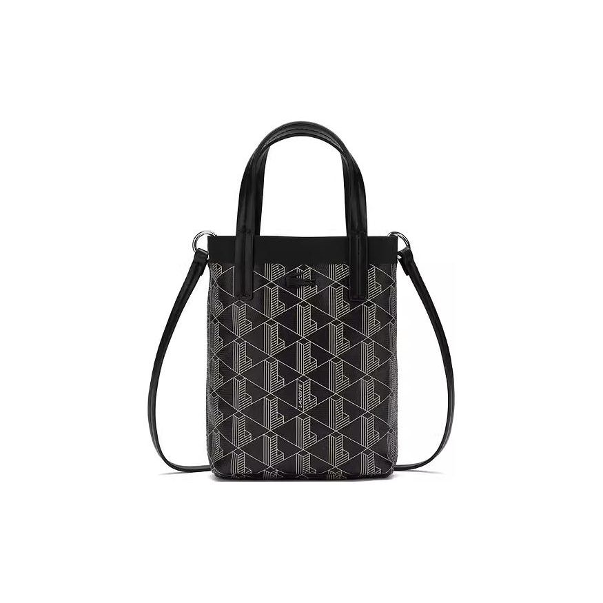 

Lacoste Fashion Retro Print PVC Handheld Shoulder Crossbody Bag Small Women bags Black Beige NF4463ZEN56 Black Beige Yellow,Small