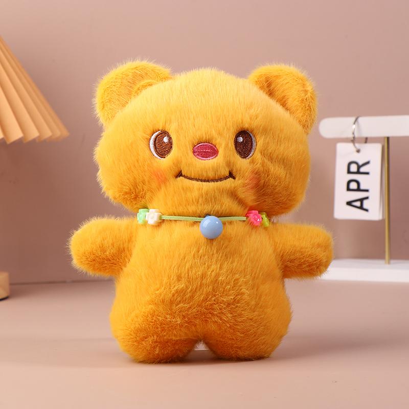 

1 шт. плюшевое кремовое ожерелье Kawaii, кукла-медведь, мягкие игрушки, подарки на день рождения для девочек и детей жёлтый