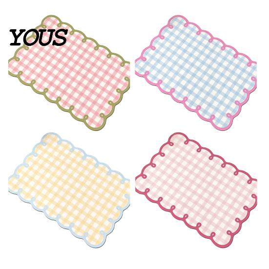 Quick-drying Kitchen Mat Diatomite Plaid Placemat with Wavy Edge, Heat Resistant Non-slip Table Pattern Mat, Absorbent Quick Drying for