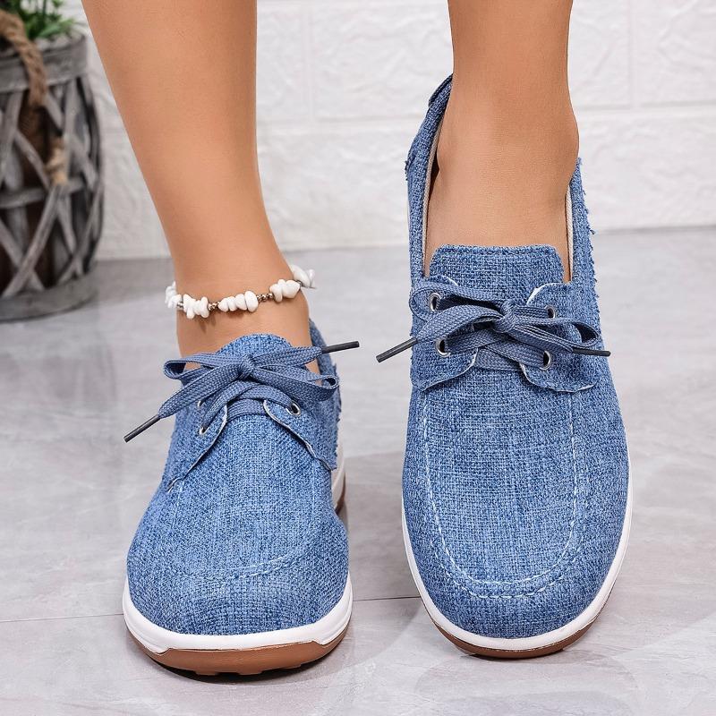 Fashion 2025 New Comfortable Women Sneakers Casual Shallow Mouth Lace Up Versatile Single Shoes Platform Canvas Spring and Autumn Shoes