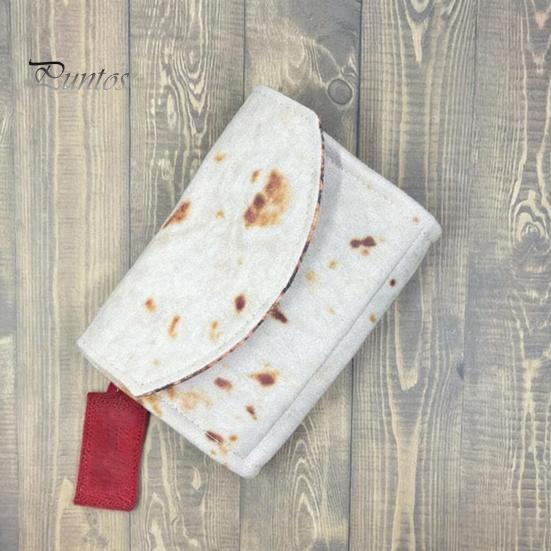 Fun Burrito Purse Wallet Faux Leather Coin Travel Card Holder Novelty Food Design Pouch Shape Portable Organizer Gift for Tortilla Lovers Realistic