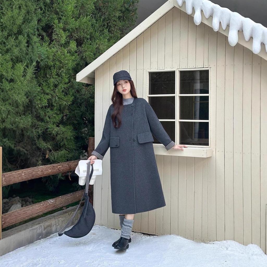 2025 Luxe Double-Sided Cashmere Wool Coat for Autumn/Winter