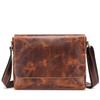 Men's Fashionable Single-shoulder Crossbody Bag, Men's Retro Oil-wax Genuine Leather Messenger Bag