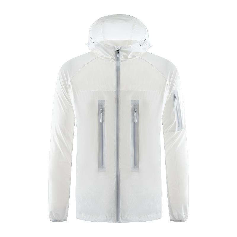 Men Hooded Zip Up Lightweight Jacket With Multiple Zipper Pockets S