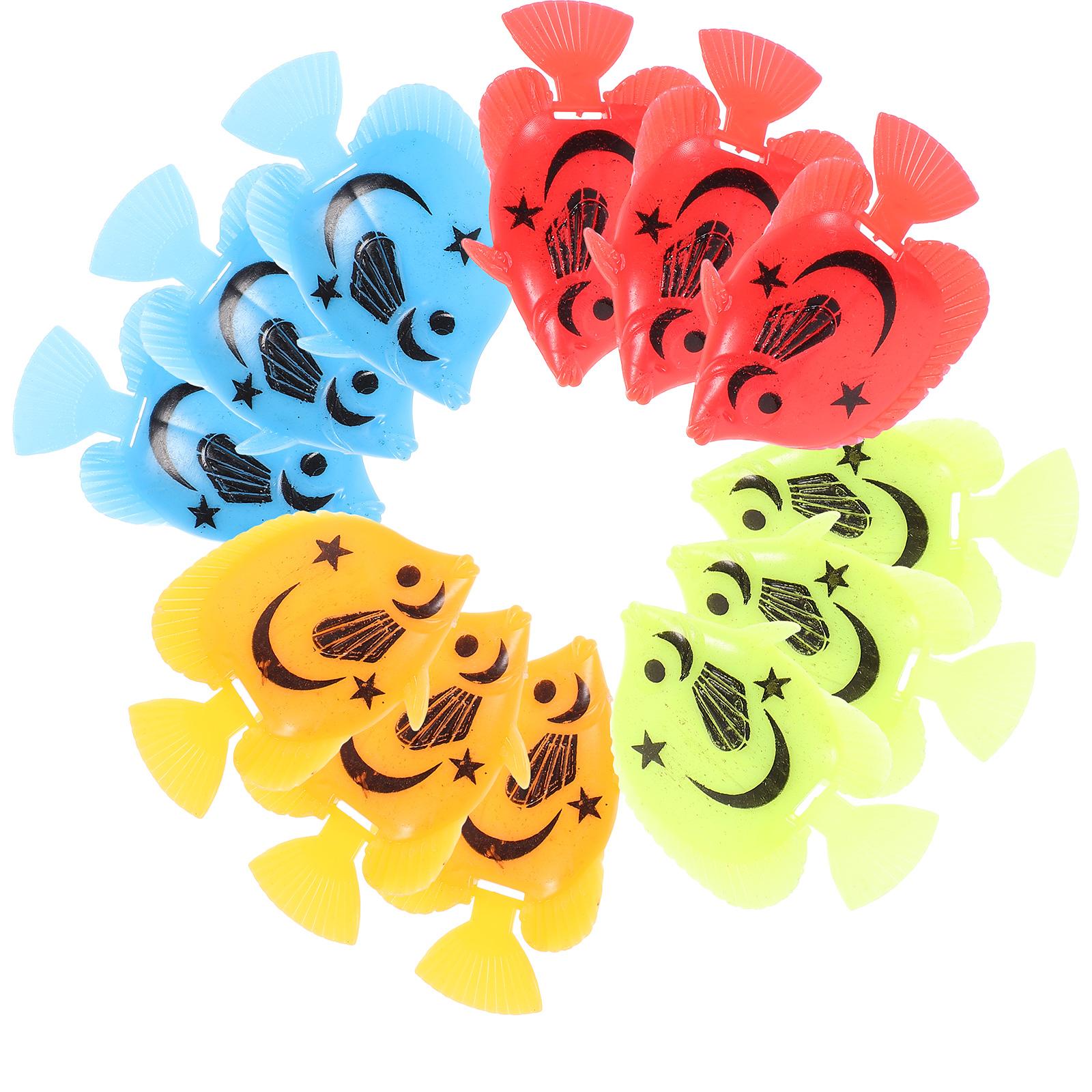 

25pcs Creative Aquarium Fish Ornament Fish Tank Landscape Artificial Fish Plastic Fish Decor (Random Style) 4x3cm