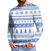 Men's Casual Button-Down Sweatshirt Fashion Printed Long Sleeve Shirt Pullover