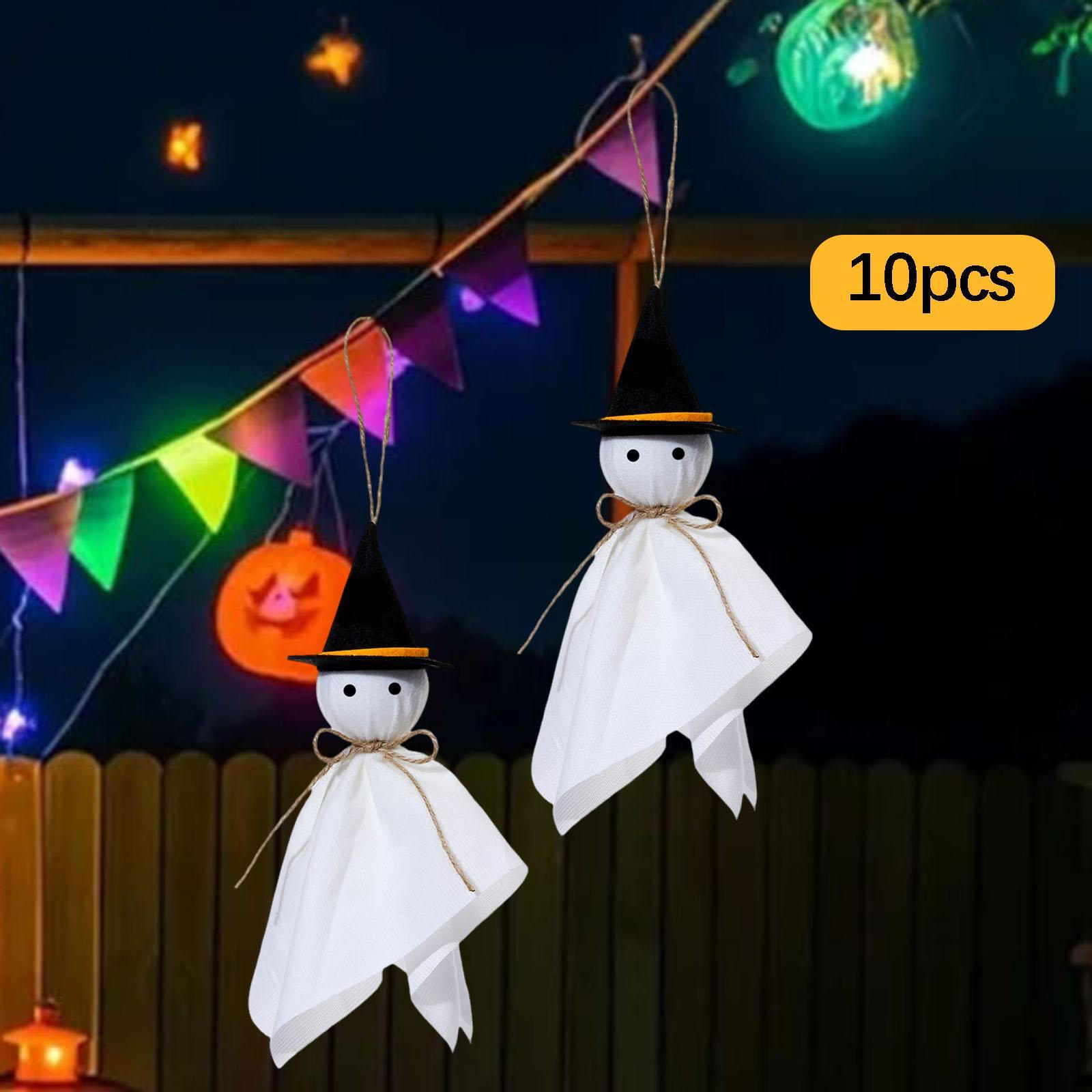 

10x Halloween Hanging Ghost Decoration Decorative for Indoor/Outdoor Porches