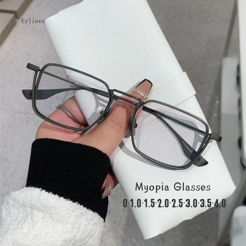 

Модные очки для близорукости из титанового сплава для мужчин и женщин, очки по рецепту с диоптриями, винтажная оправа для очков с анти-синим светом gafas