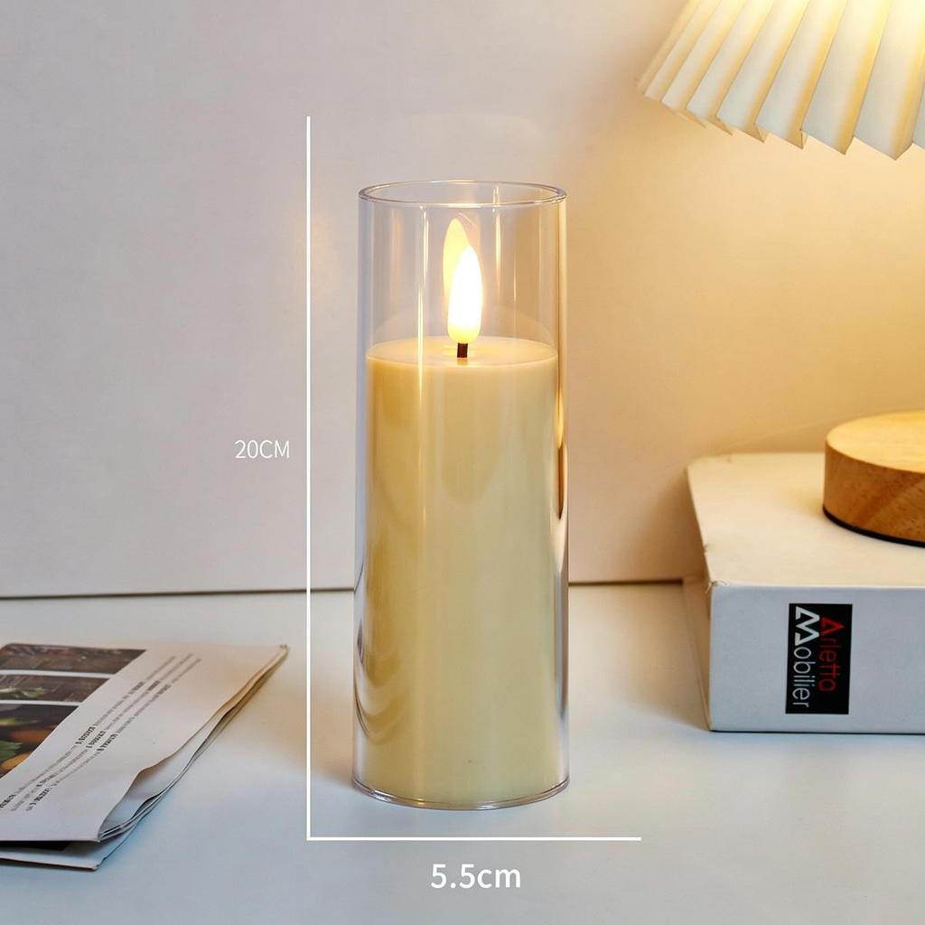 Acrylic Bullet-Shaped Remote-Controlled Flameless Candle Lamp