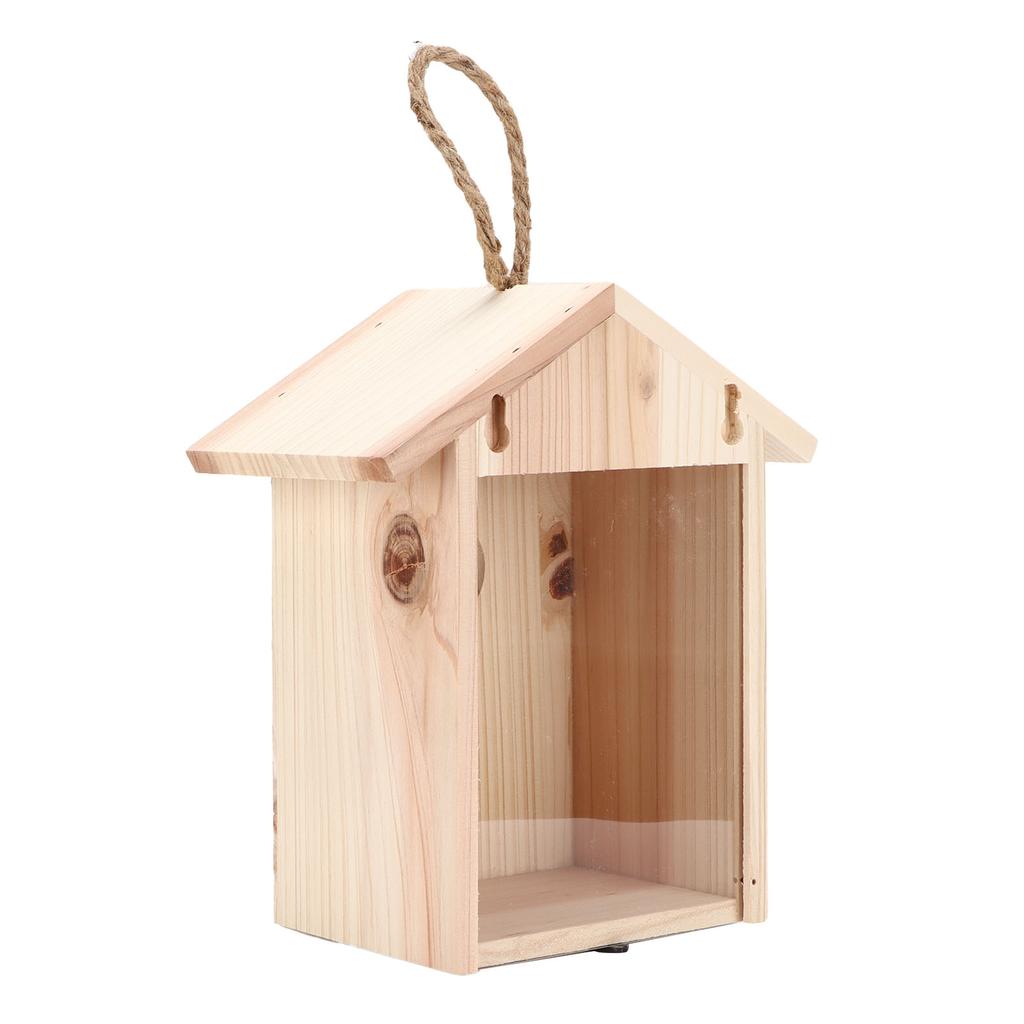 Wooden Window Bird House with Strong Suction Cup Outdoor Bird House for Garden Yard Decoration