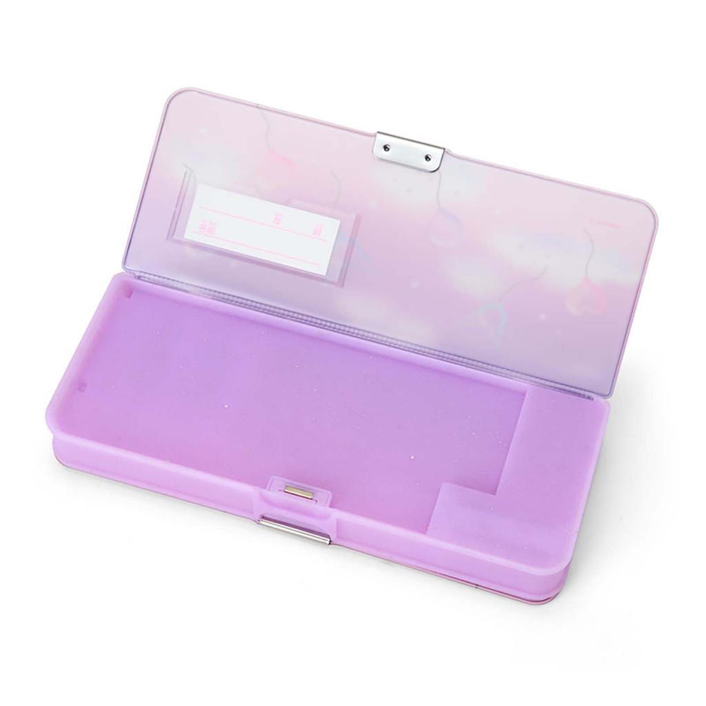 Sanrio Kuromi Pencil Opening Holds 6 Includes Mini Sharpener and Name Item Number 264989 Double-Sided Case, Double-Sided Type, Pencils, Space,