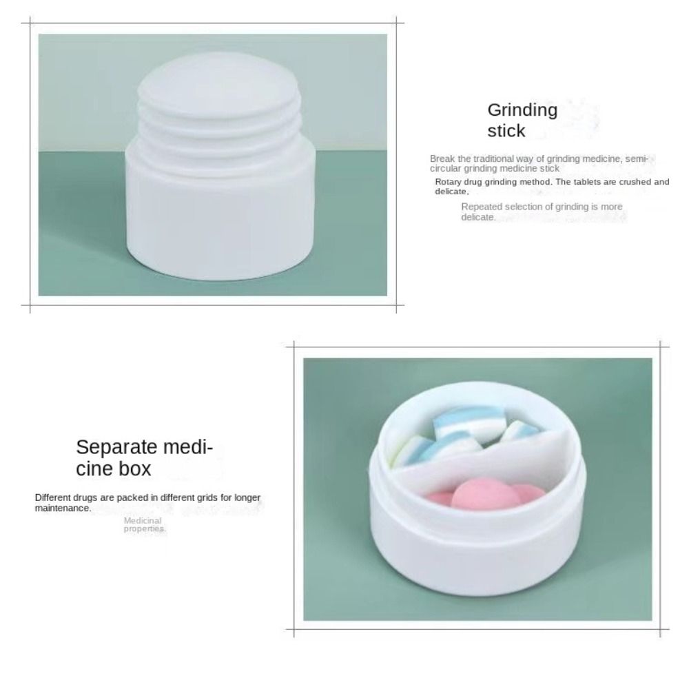 4 in 1 Medicine Crusher Dustproof Pill Dispenser Portable Medicine Grinder  Medicine Box