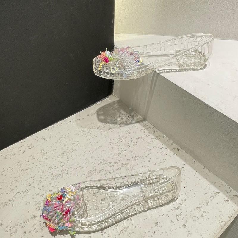 Fashion Shoes Woman Flats Shallow Mouth Transparent Mixed Colors Casual Female Sneakers Square Toe Dress New Lace-Up Floral Solid Leisur