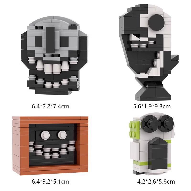 Stavebnice Rainbow Friends Monster Door, Model pro sestavení panenky Halloweenské dveře, Kompatibilní kostky Dárek pro děti