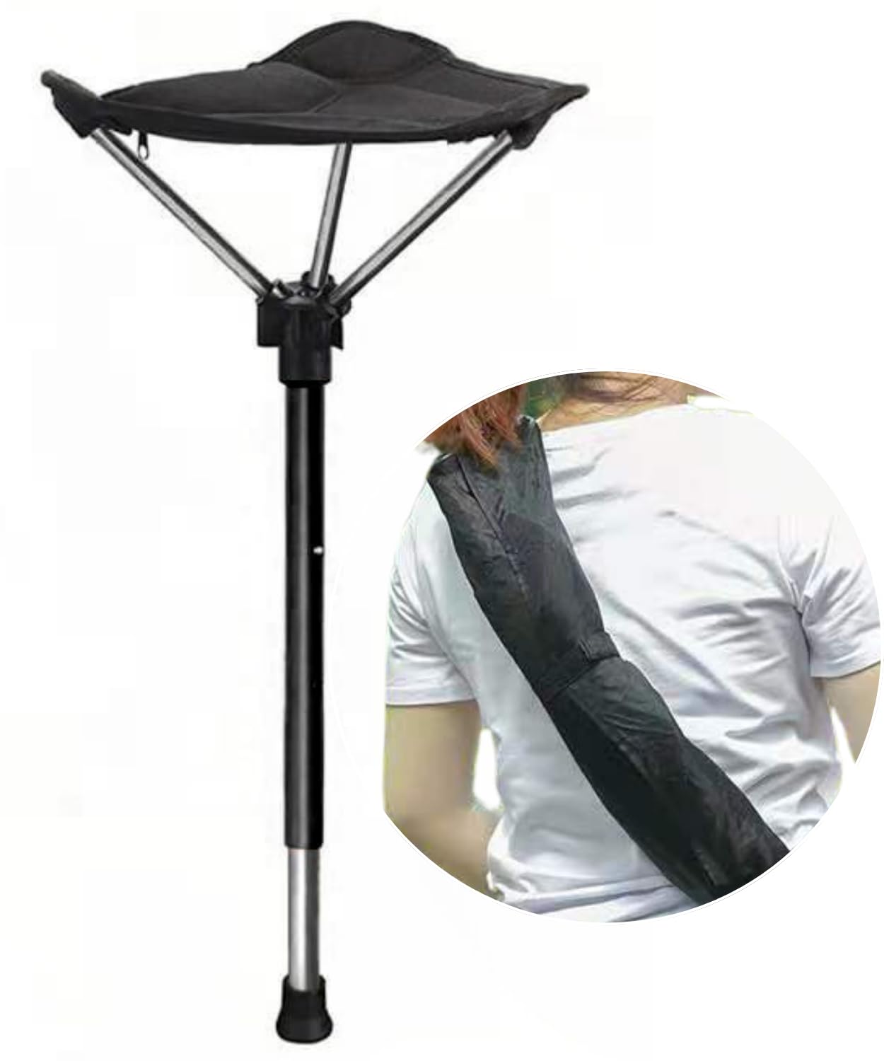 

Outdoor chair, compact, lightweight, one leg, portable chair, waiting in line, height adjustable, convenient to carry, standing chair, stick chair,