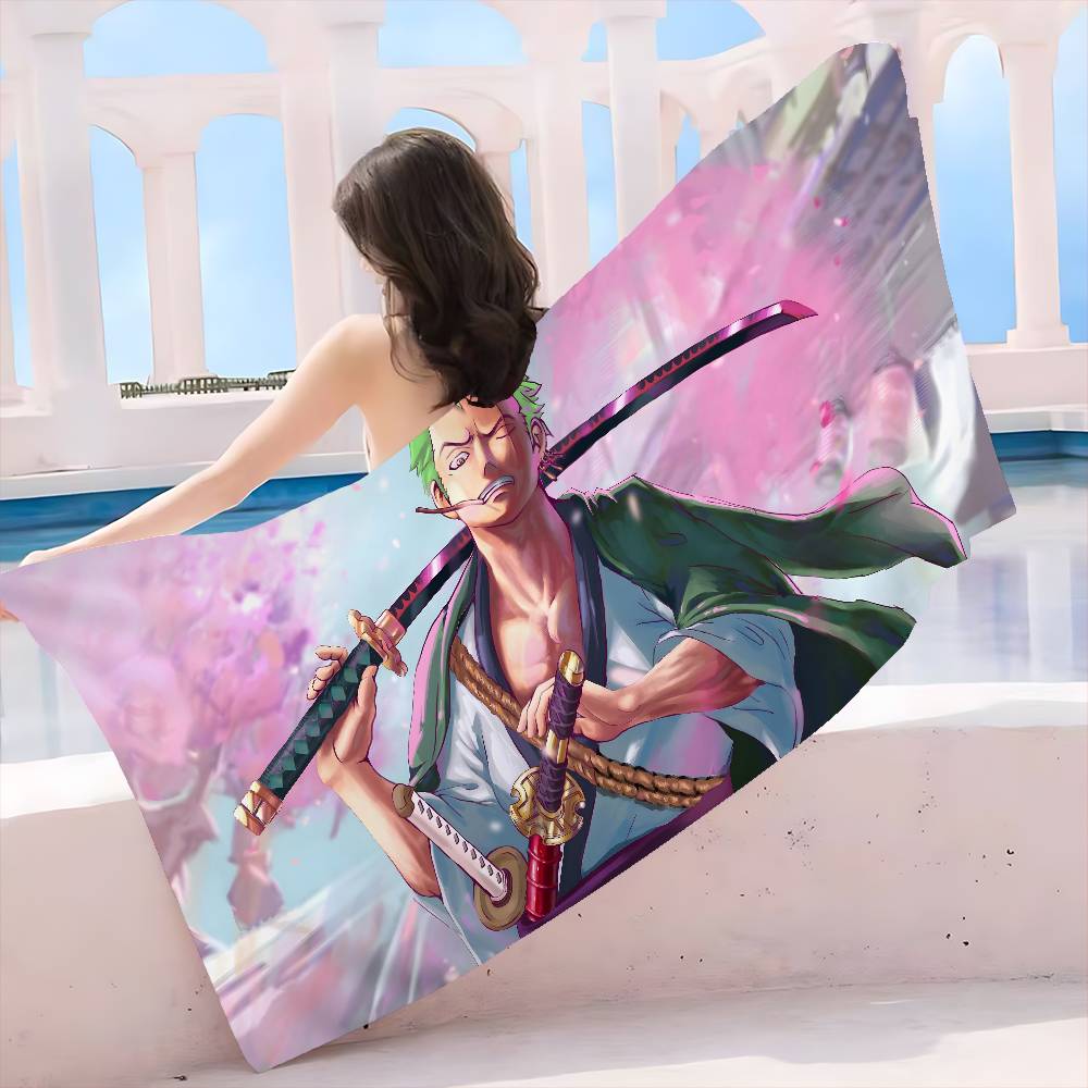 Anime O-ONE P-PIECE ZOROs Big Microfiber Beach Towels Quick Dry Towel Sand Beach Towels Pool Towel for Travel Swim Pool Yoga
