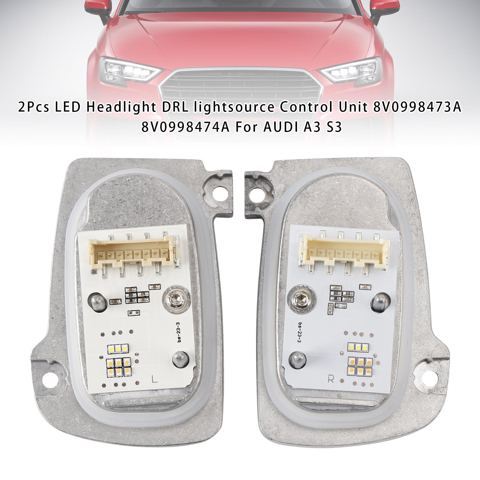 

2Pcs LED Headlight DRL lightsource Control Unit 8V0998473A 8V0998474A