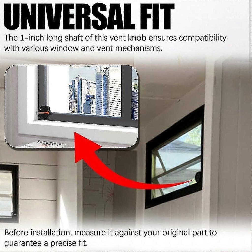 3 Pack Black 1inch Shaft RV Window and Vent Knob